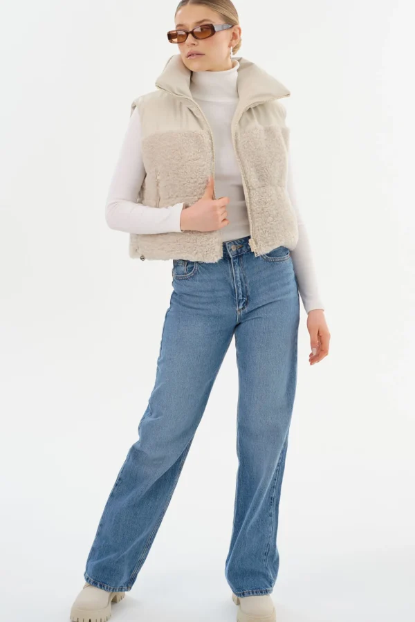 LAMARQUE Coats&Jackets | MELICIA | Reversible Puffer Vest Bone/Ecru