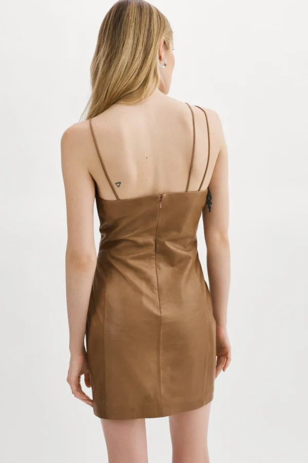 LAMARQUE Dresses | Nadia | Leather Mini Dress Sesame
