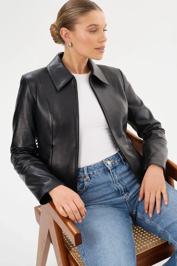 LAMARQUE Leather Jackets | OCEANA | Fitted Leather Jacket Black
