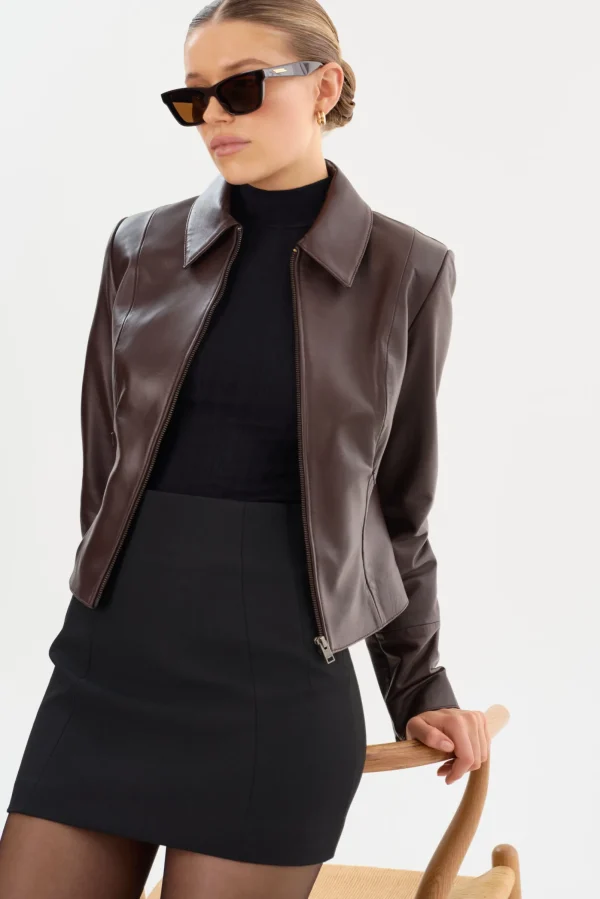 LAMARQUE Leather Jackets | OCEANA | Fitted Leather Jacket Mahogany