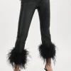 LAMARQUE Pants&Shorts | PAGETTA | Feather Trimmed Trousers Black
