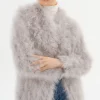 LAMARQUE Leather Jackets | RABEA | Feather Coat Light Grey