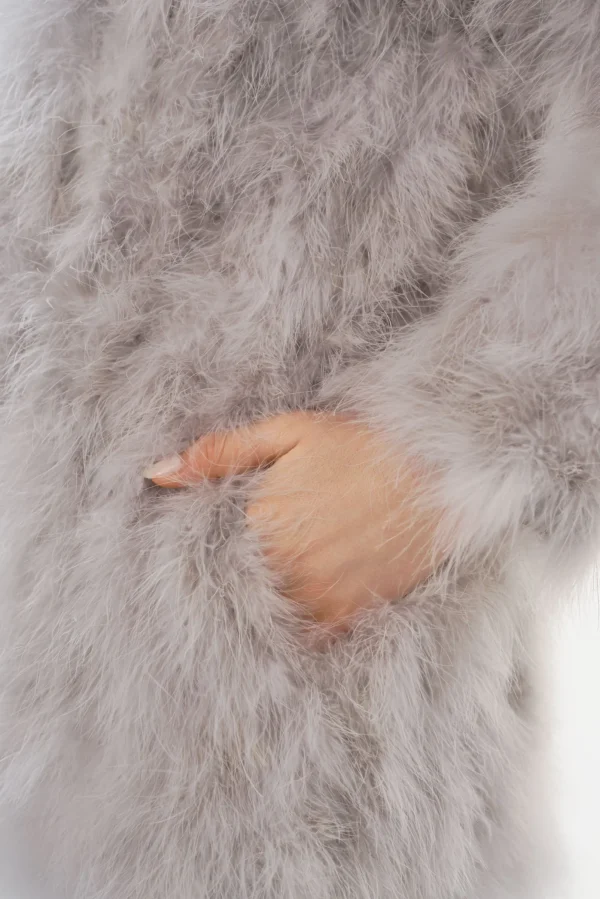 LAMARQUE Leather Jackets | RABEA | Feather Coat Light Grey