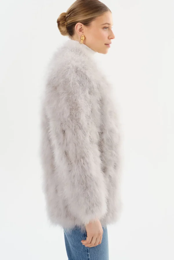 LAMARQUE Leather Jackets | RABEA | Feather Coat Light Grey