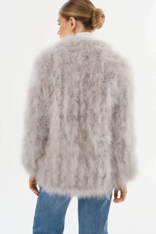 LAMARQUE Leather Jackets | RABEA | Feather Coat Light Grey