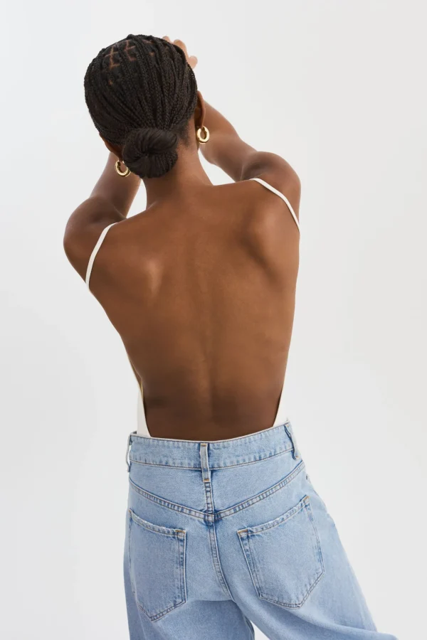 LAMARQUE Tops | RENATA | Knit Bodysuit Off White