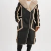 LAMARQUE Coats&Jackets | REXANA | Mixed Media Puffer Coat Black/Ecru