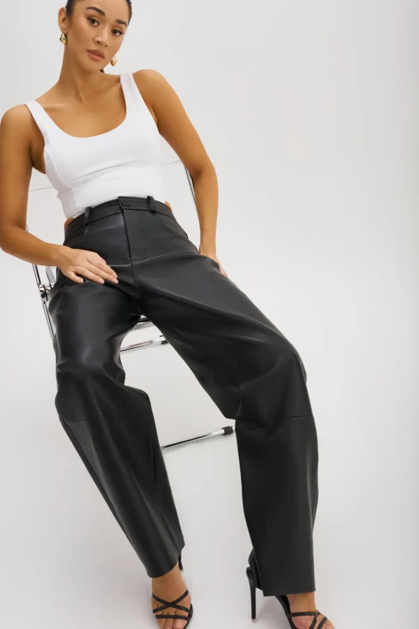 LAMARQUE Pants&Shorts | RIDA | Horseshoe Leather Pants Black