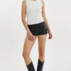 LAMARQUE Pants&Shorts | RUKIYA | Leather Low-Rise Hot Short Black
