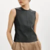 LAMARQUE Tops | SOFIA | Leather Shell Top Black