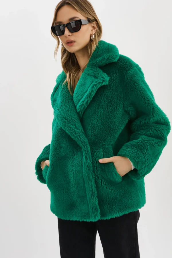 LAMARQUE Coats&Jackets | SOPHIE | Sherpa Jacket VIBRANT GREEN