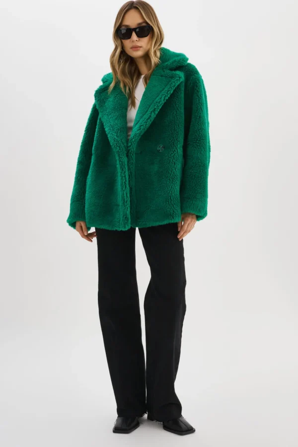 LAMARQUE Coats&Jackets | SOPHIE | Sherpa Jacket VIBRANT GREEN