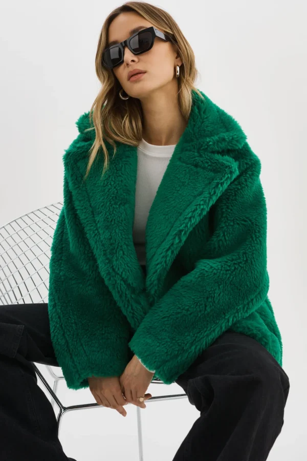LAMARQUE Coats&Jackets | SOPHIE | Sherpa Jacket VIBRANT GREEN