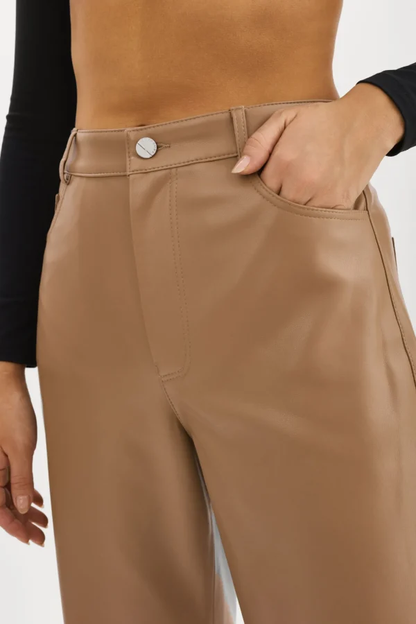 LAMARQUE Pants&Shorts | TAVI | Faux Leather Pants MOCHA