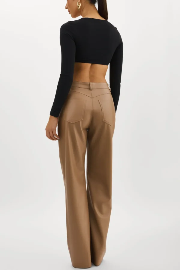 LAMARQUE Pants&Shorts | TAVI | Faux Leather Pants MOCHA