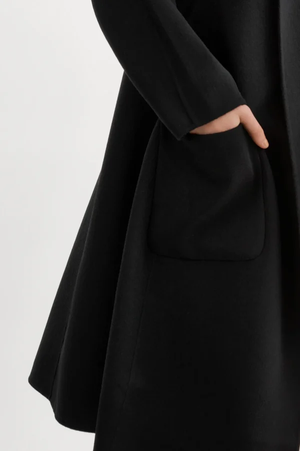 LAMARQUE Coats&Jackets | THARA | Shawl Collar Wool Coat Black