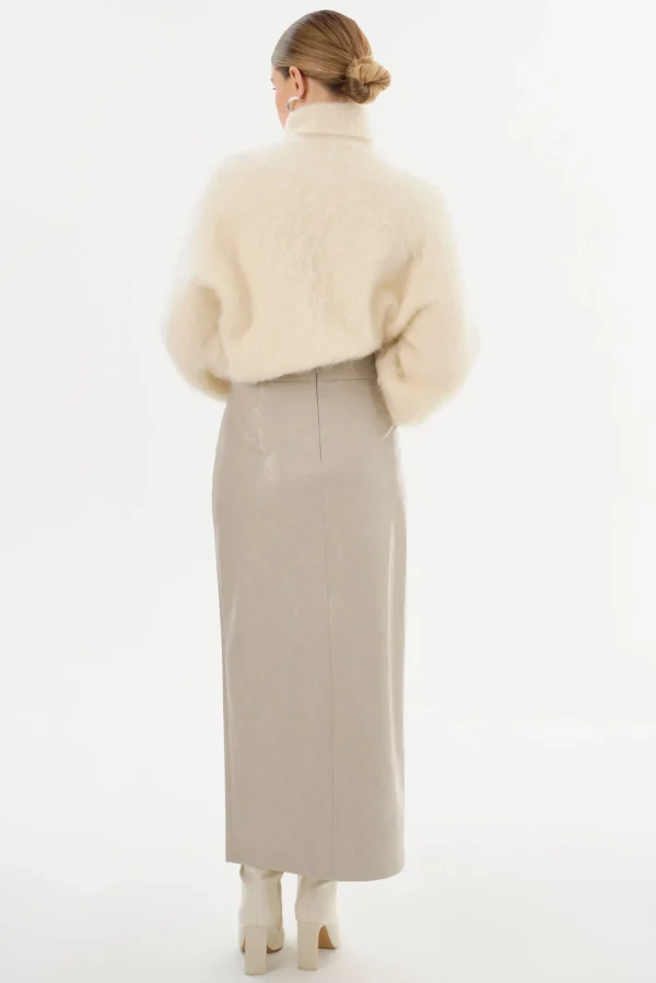 LAMARQUE Skirts | YVETTE | Faux Leather Maxi Skirt Clay