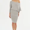 LAMARQUE Dresses | ZENOBIA | Knit Midi Dress Light Heather Grey