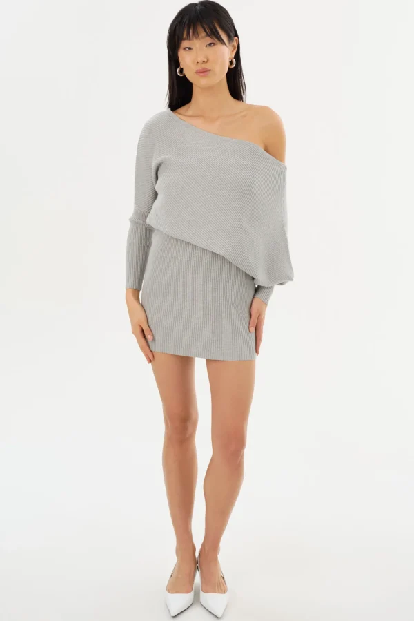 LAMARQUE Dresses | ZENOBIA | Knit Midi Dress Light Heather Grey
